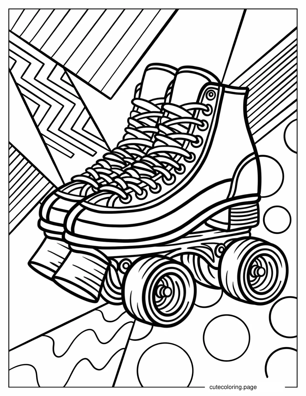 80s Detailed Rollerskates coloring page