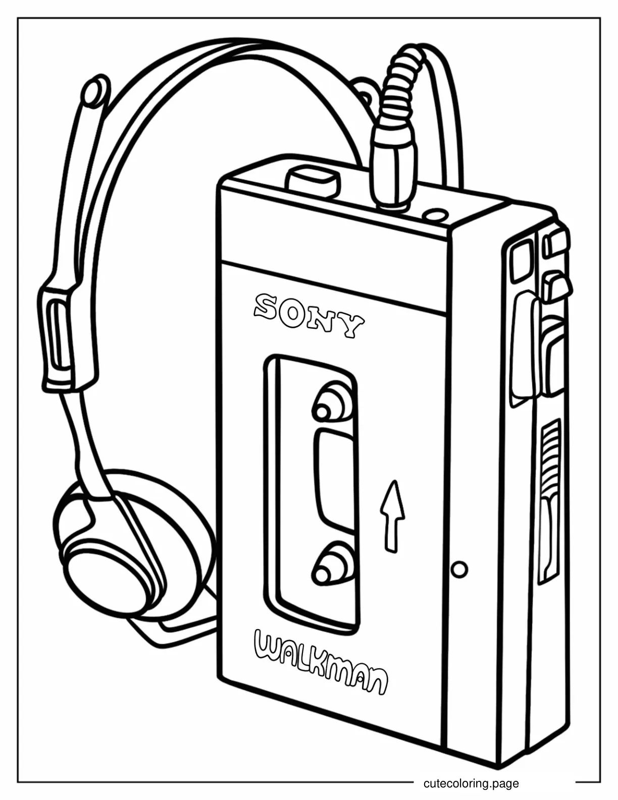 Sony Walkman With Headphones Coloring Page For Kids coloring page