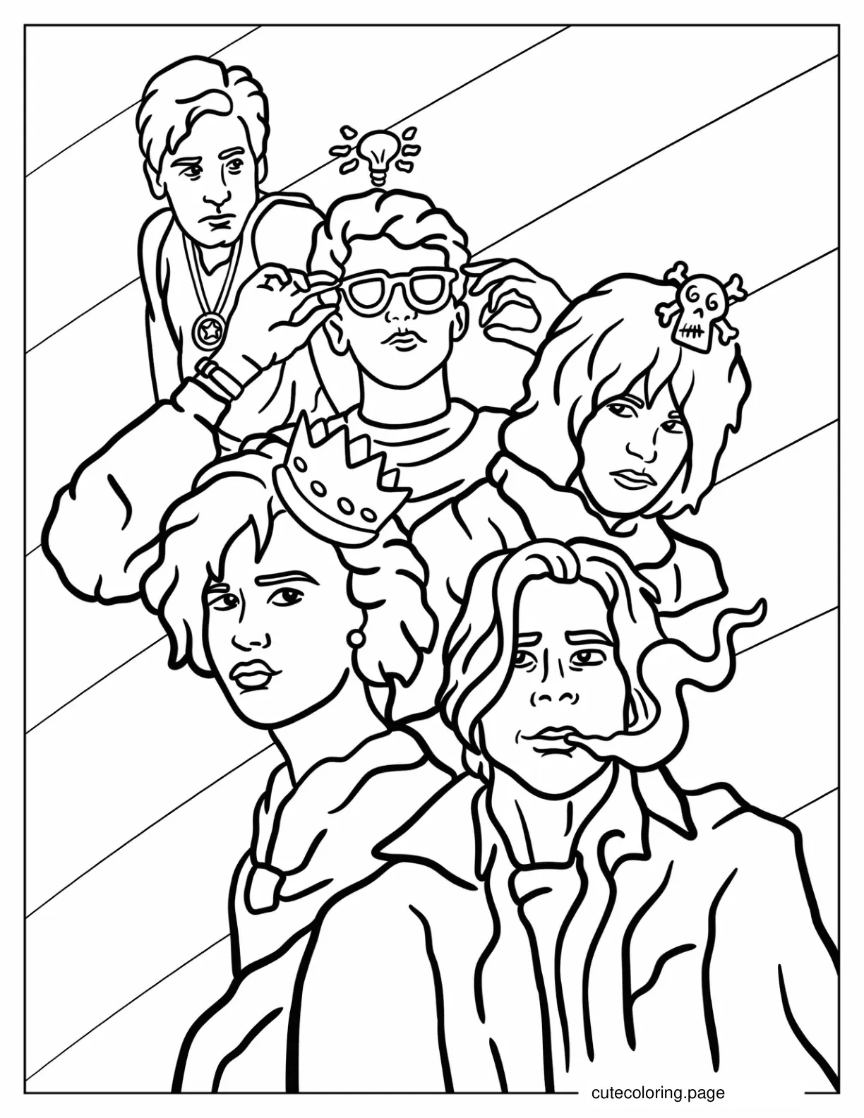 The Breakfast Club 80s Movie Coloring Page coloring page