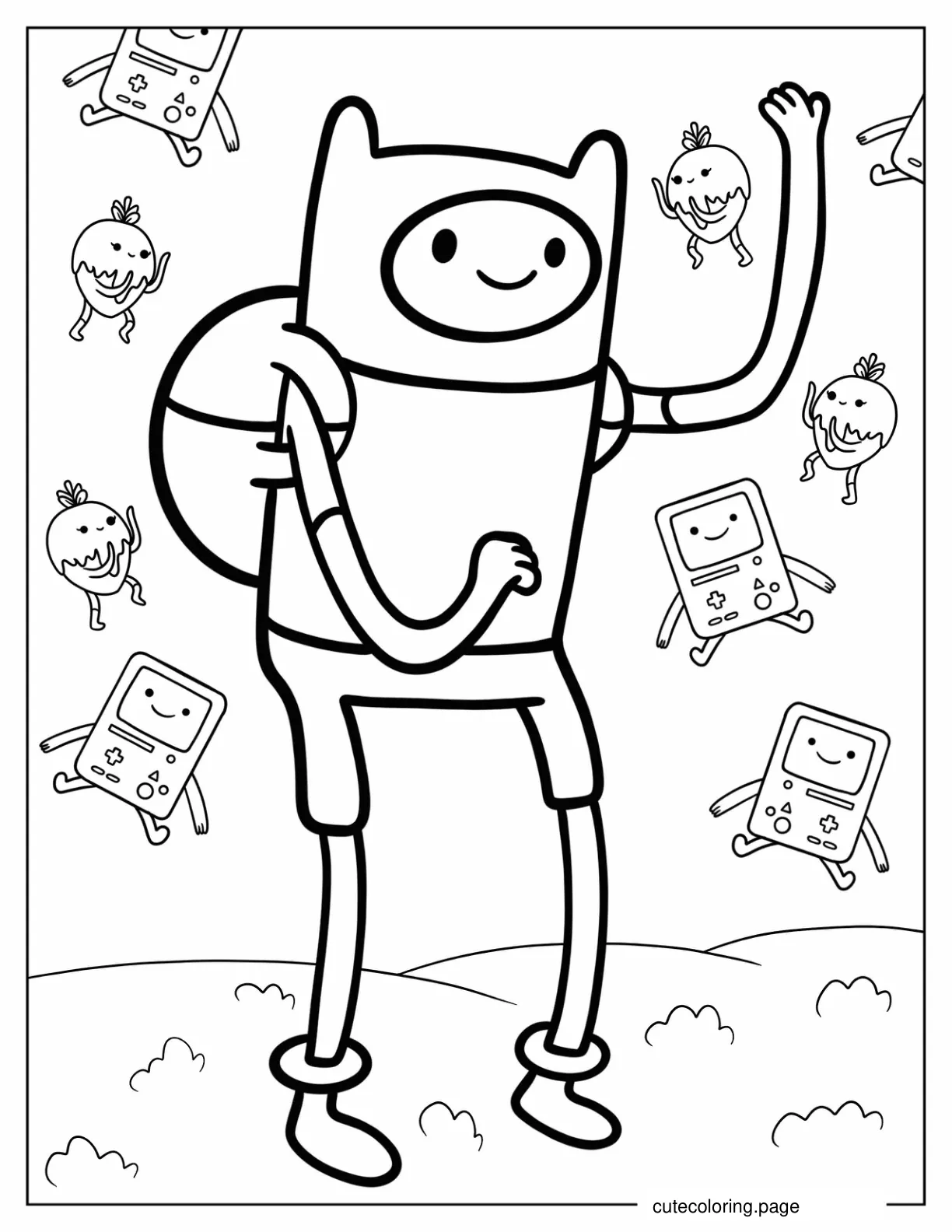 Simple Finn The Human Coloring Page For Kids coloring page