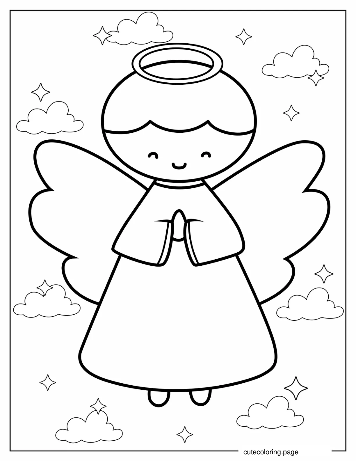 Coloring Page Of An Angel For Preschoolers coloring page