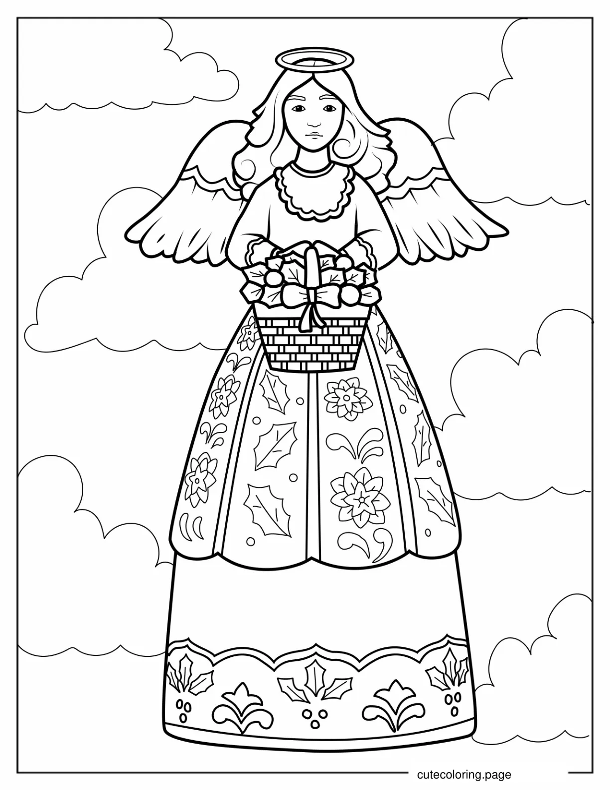 Eternal Angel In Heaven Coloring Page coloring page