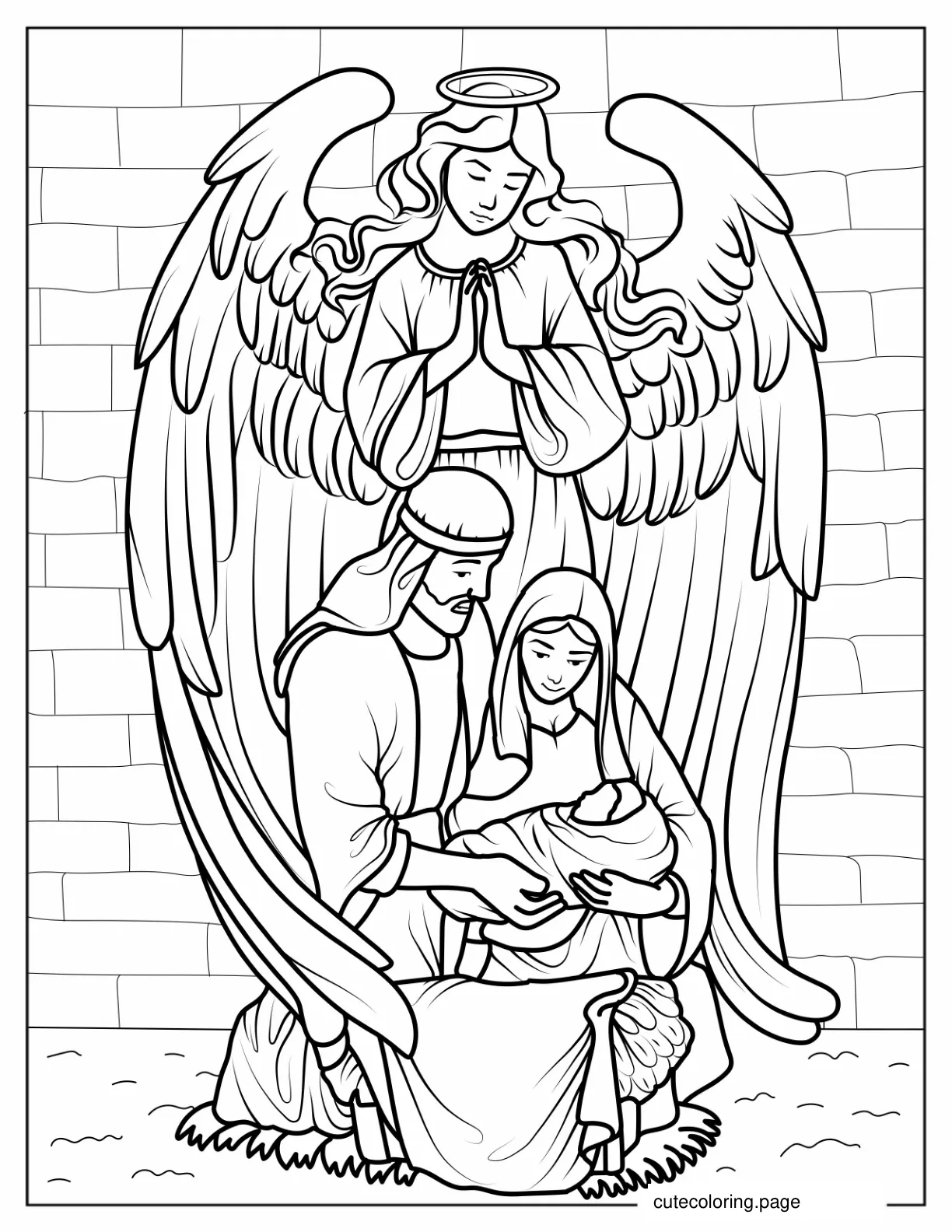 Nativity Angel Coloring Page coloring page