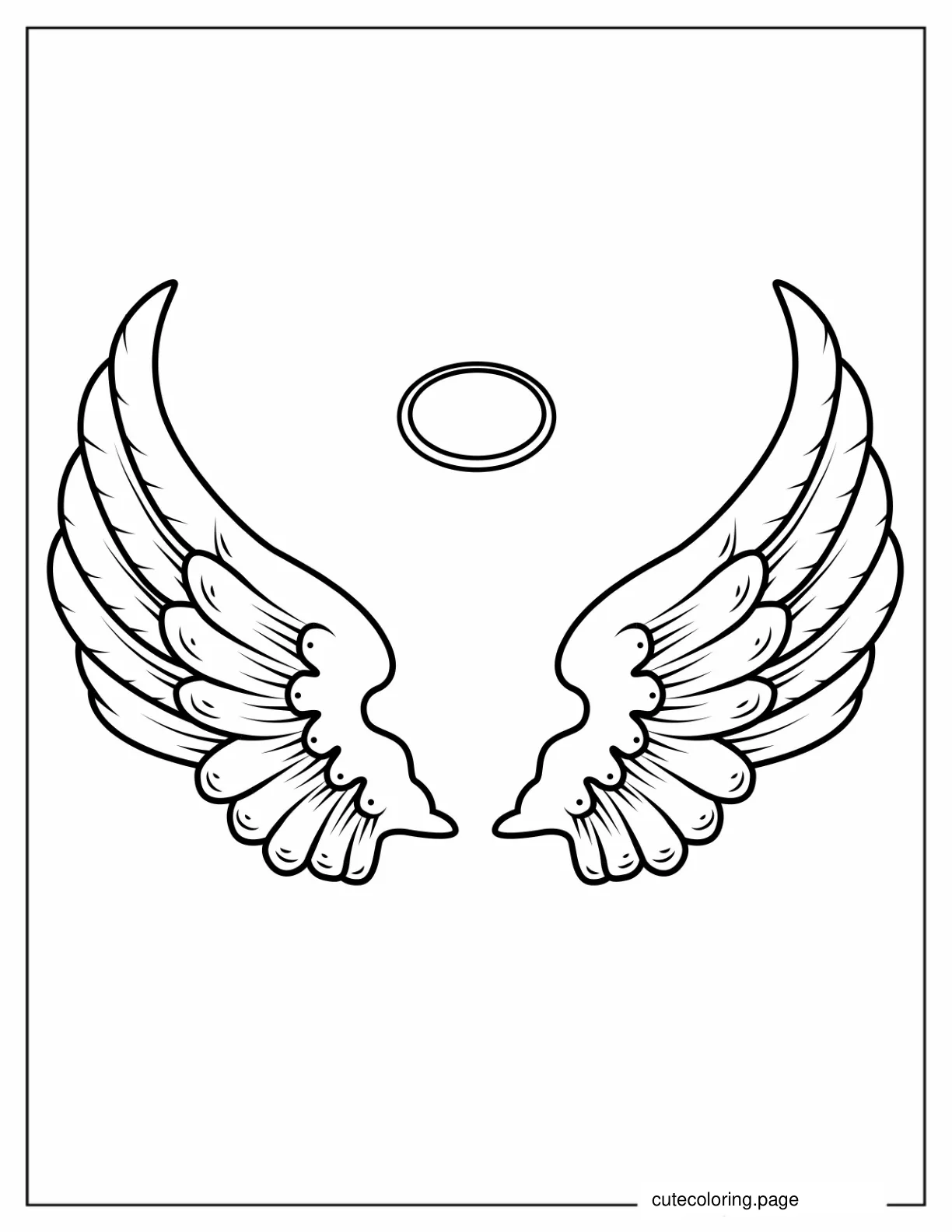 Simple Outline Of Angel Wings coloring page