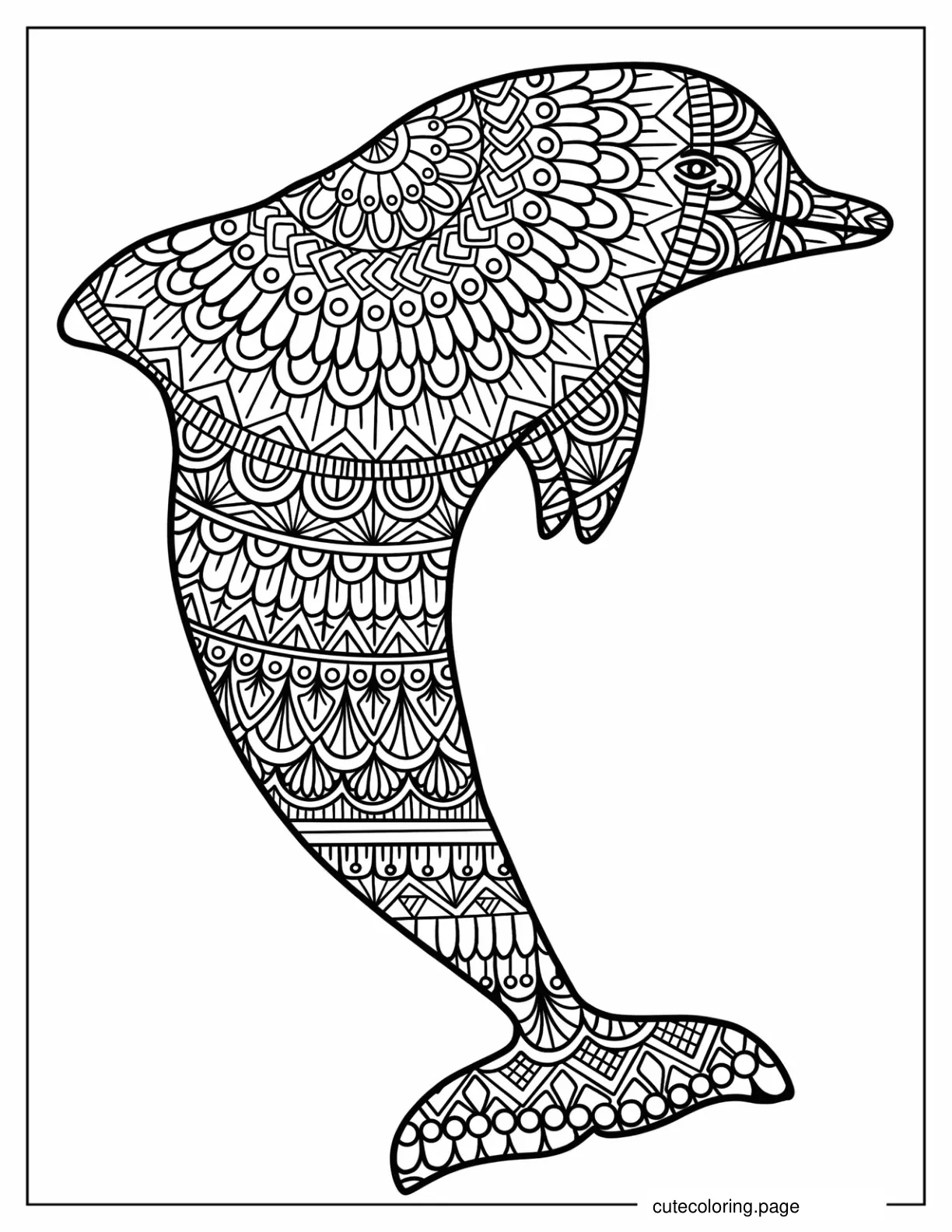 Dolphin Mandala Coloring In coloring page