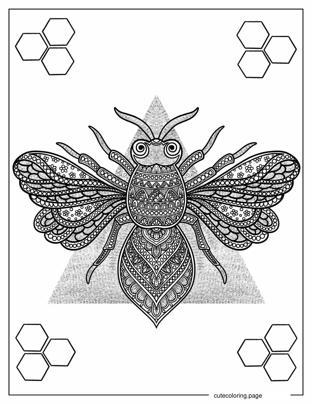 Honeybee Mandala Coloring Page coloring page