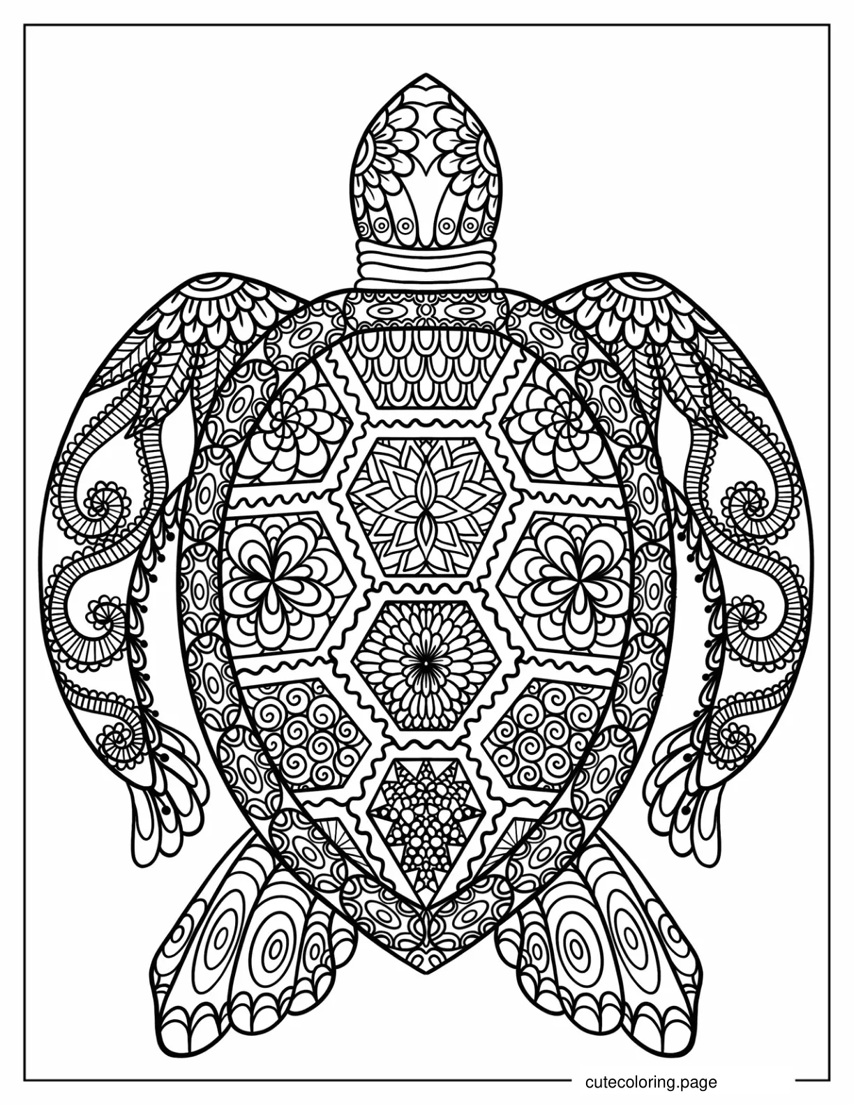 Turtle Mandala coloring page