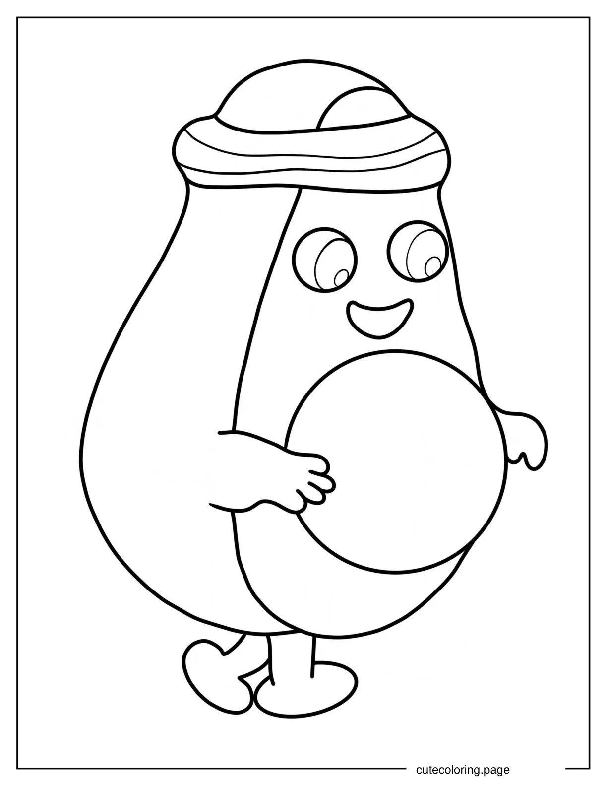 Avocado Slice Wearing Workout Headband coloring page