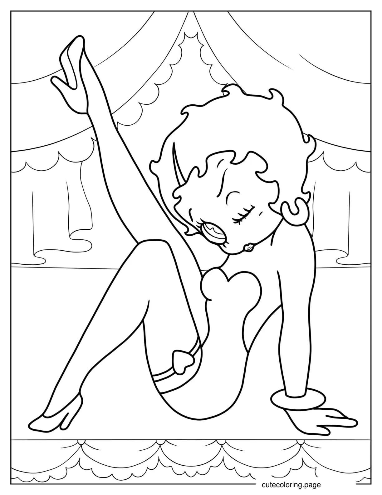 Betty Boop On Stage Coloring Page coloring page