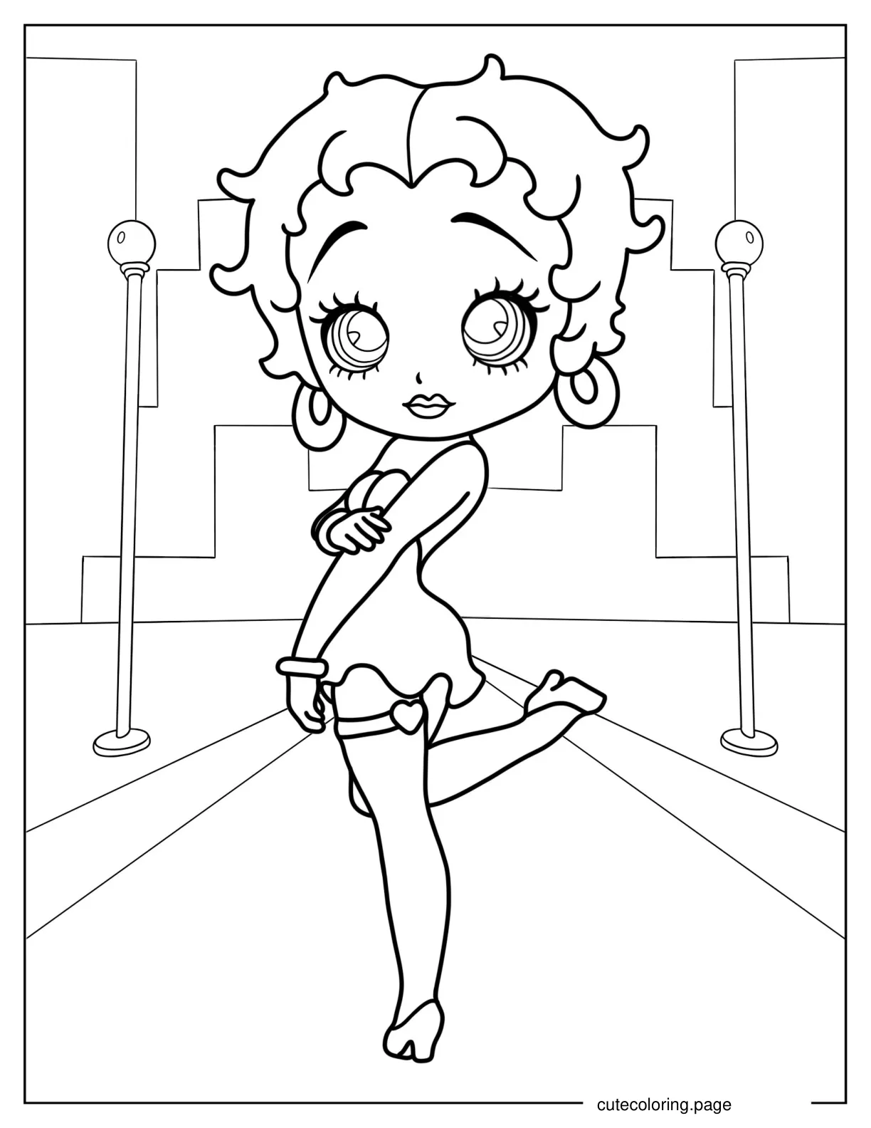 Chibi Betty Boop Coloring In For Preschoolers coloring page