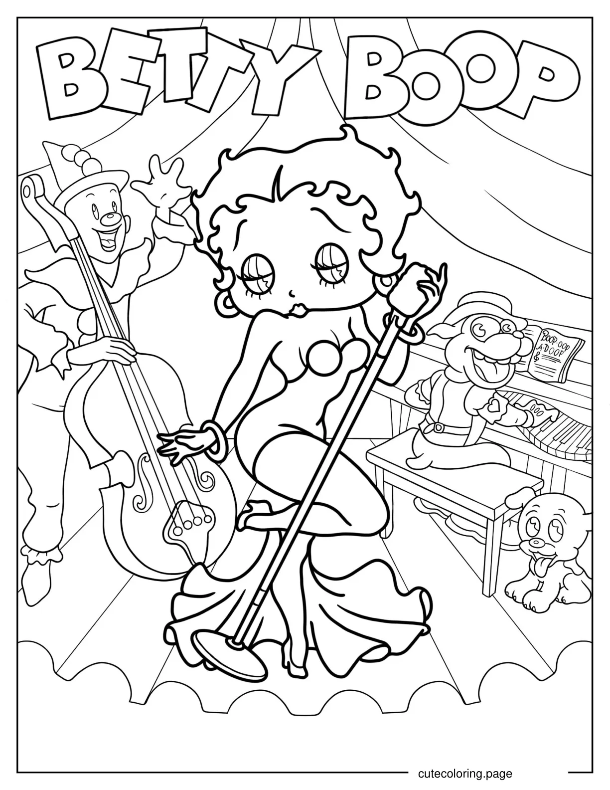 Coloring Page Of Betty Boop Cabaret coloring page