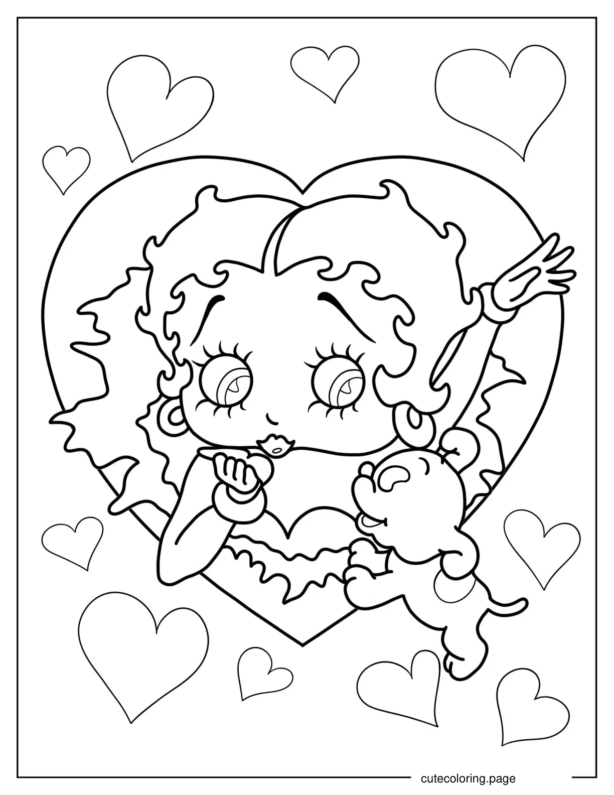 Coloring Sheet Of Betty Boop And Pudgy coloring page