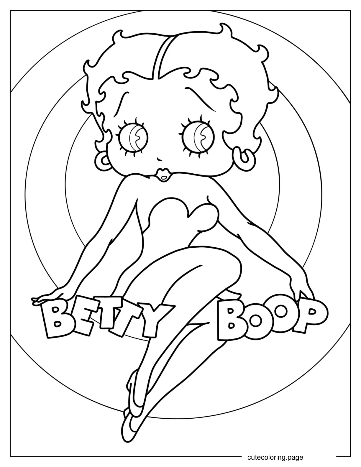 Coloring Sheet Of Betty Boop Poster coloring page