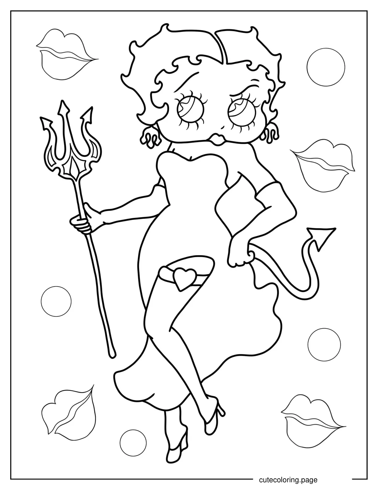 Coloring Sheet Of Devil Betty Boop coloring page