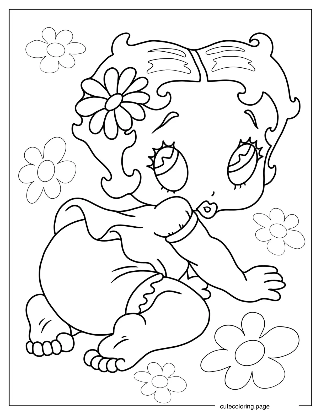 Kawaii Baby Betty Boop coloring page