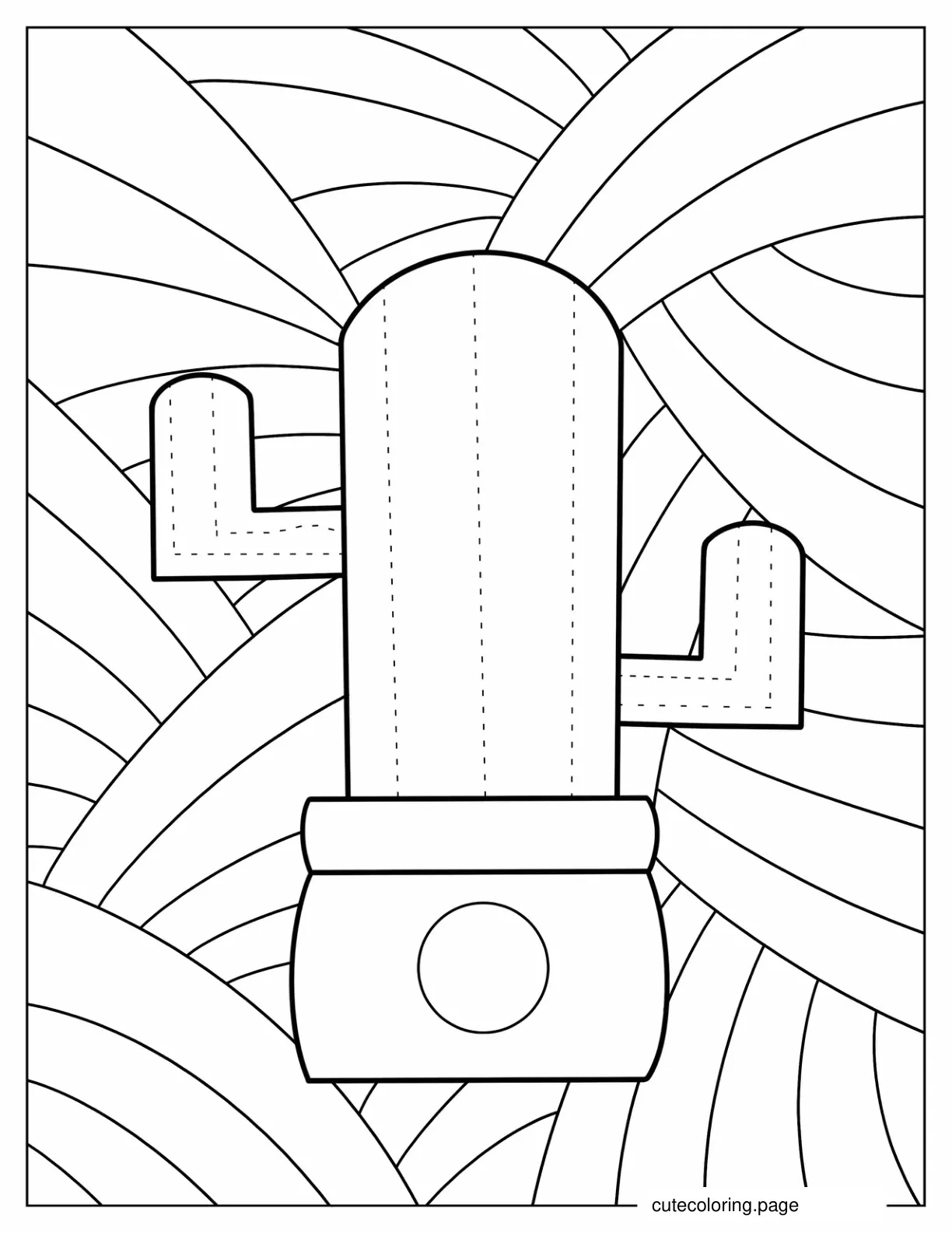 Abstract Cactus Coloring Page coloring page