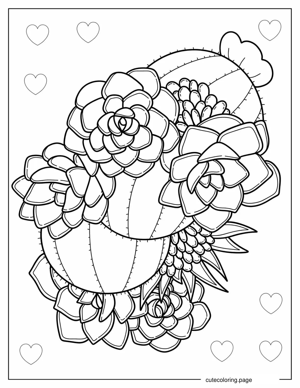 Cactus And Succulent Art Coloring Sheet coloring page