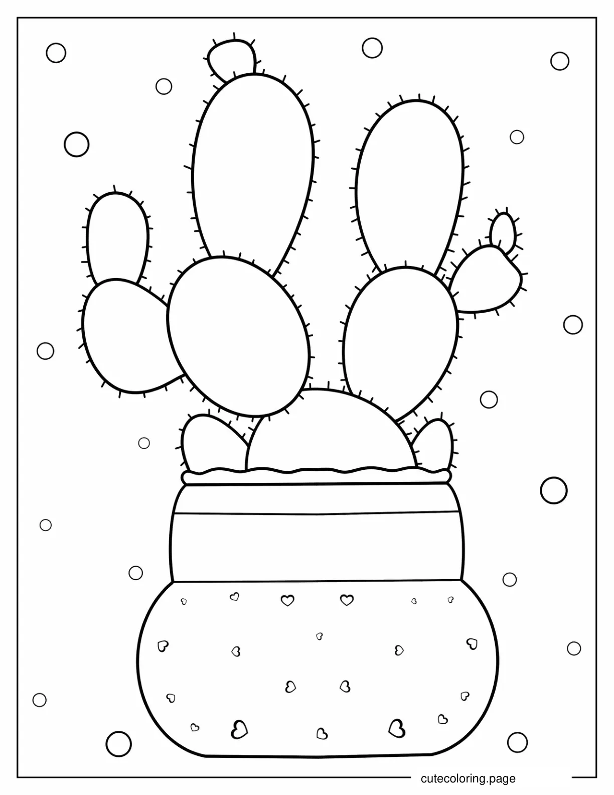 Little Cactus Plant In Pot To Color coloring page