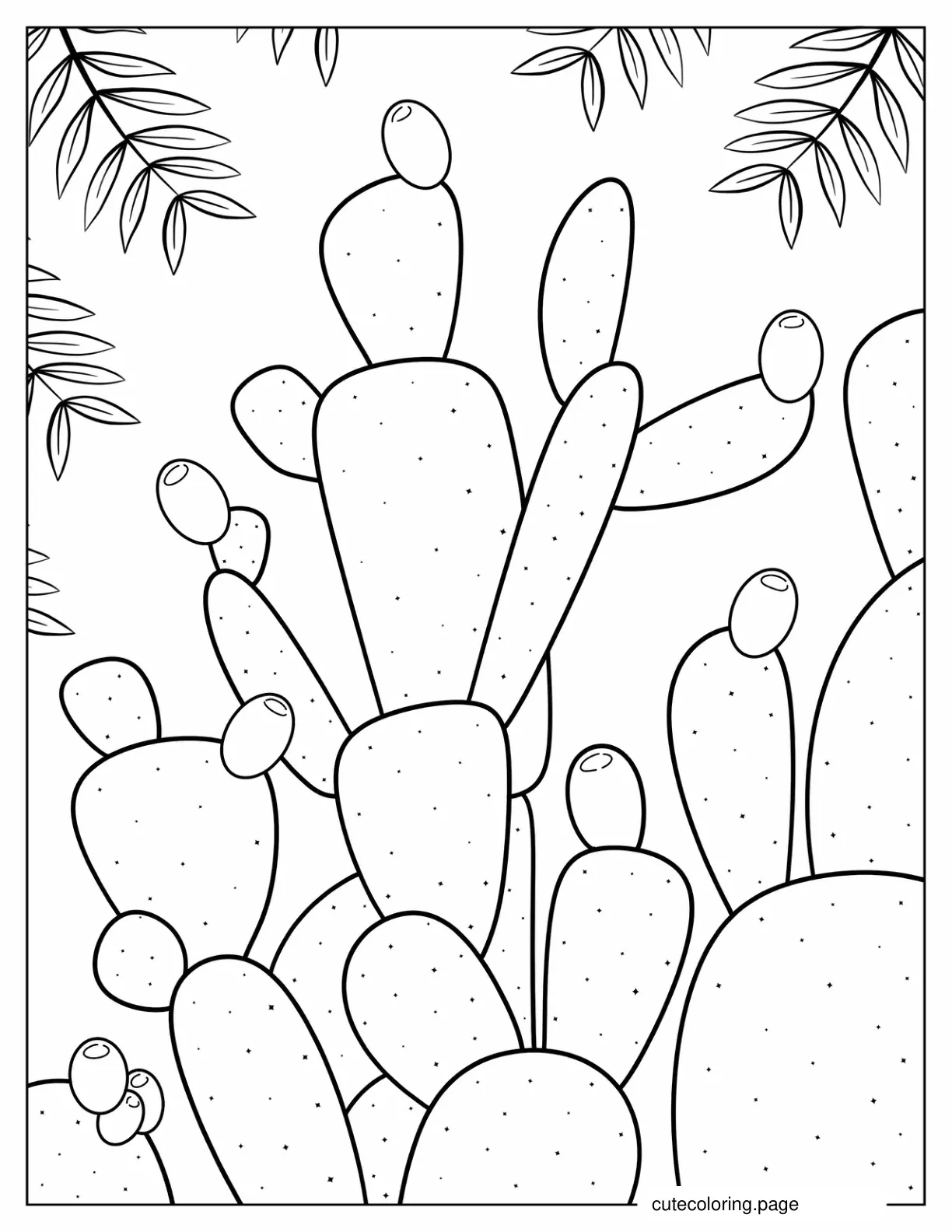 Prickly Pear Cactus Coloring Page coloring page