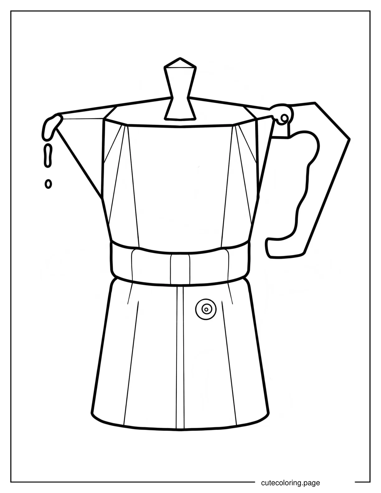 Easy Outline Of Moka Coffee Pot Coloring Sheet coloring page