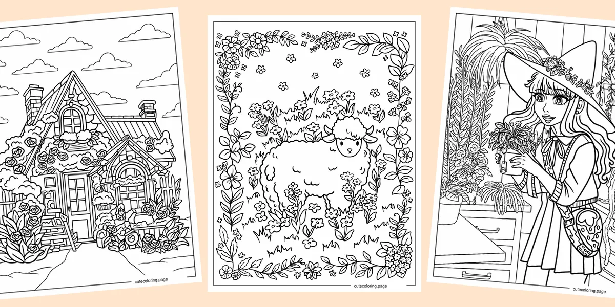 cottagecore-coloring-pages