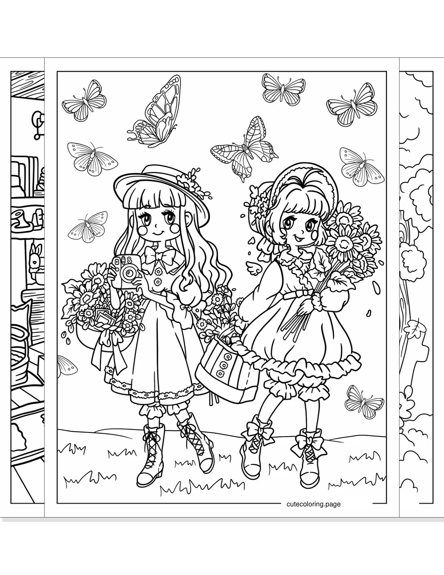 cottagecore coloring pages coloring page