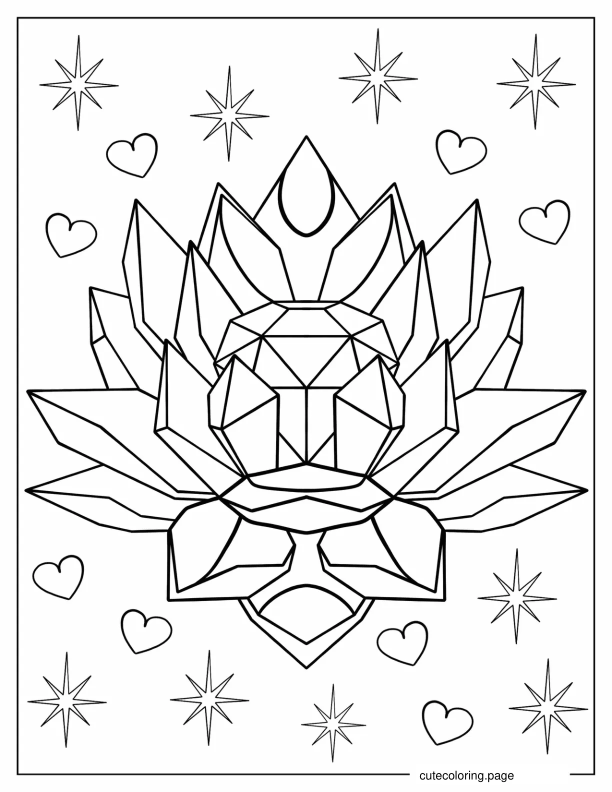 Crystal Flower Coloring Sheet coloring page