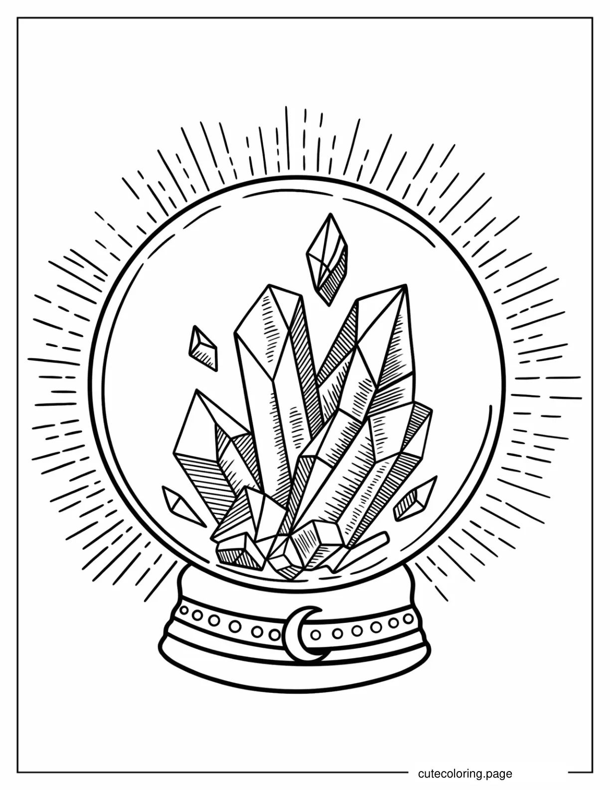 Crystals Inside Magic Crystal Ball Coloring Page coloring page