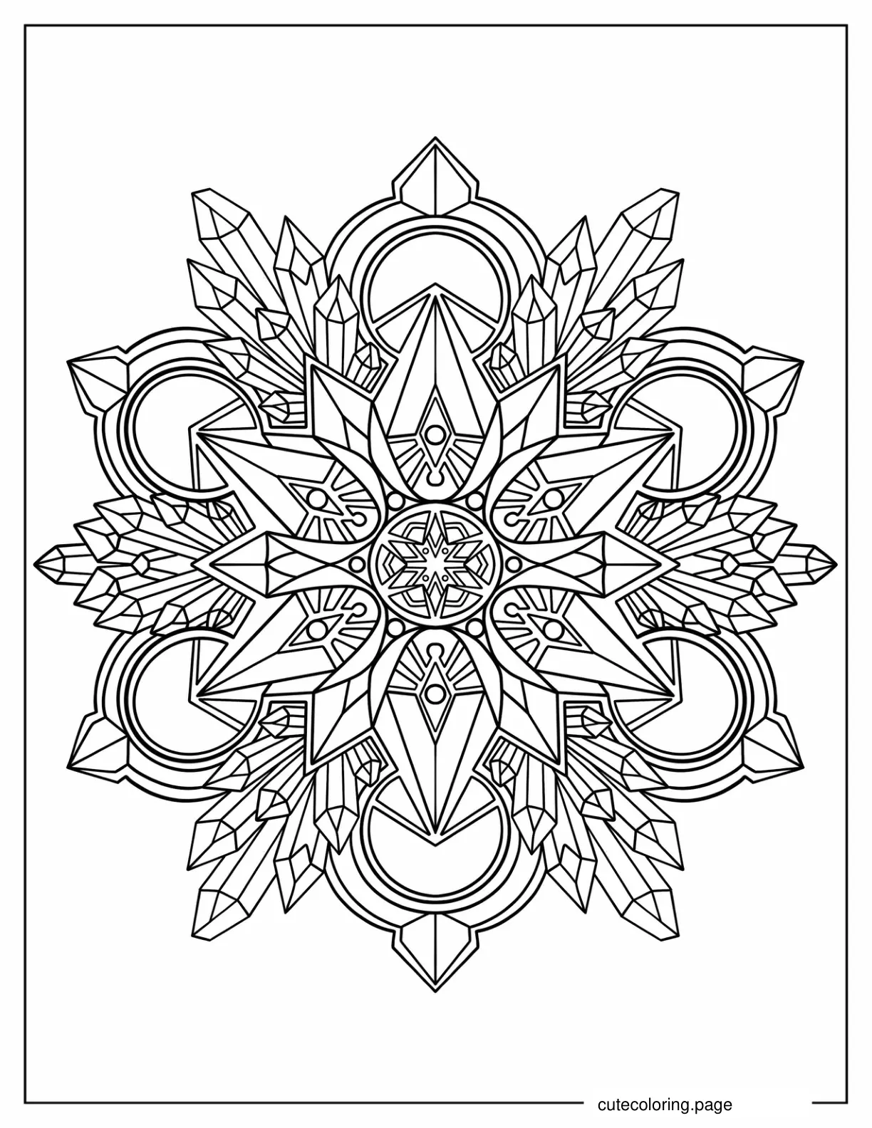 Intricate Crystal Mandala coloring page