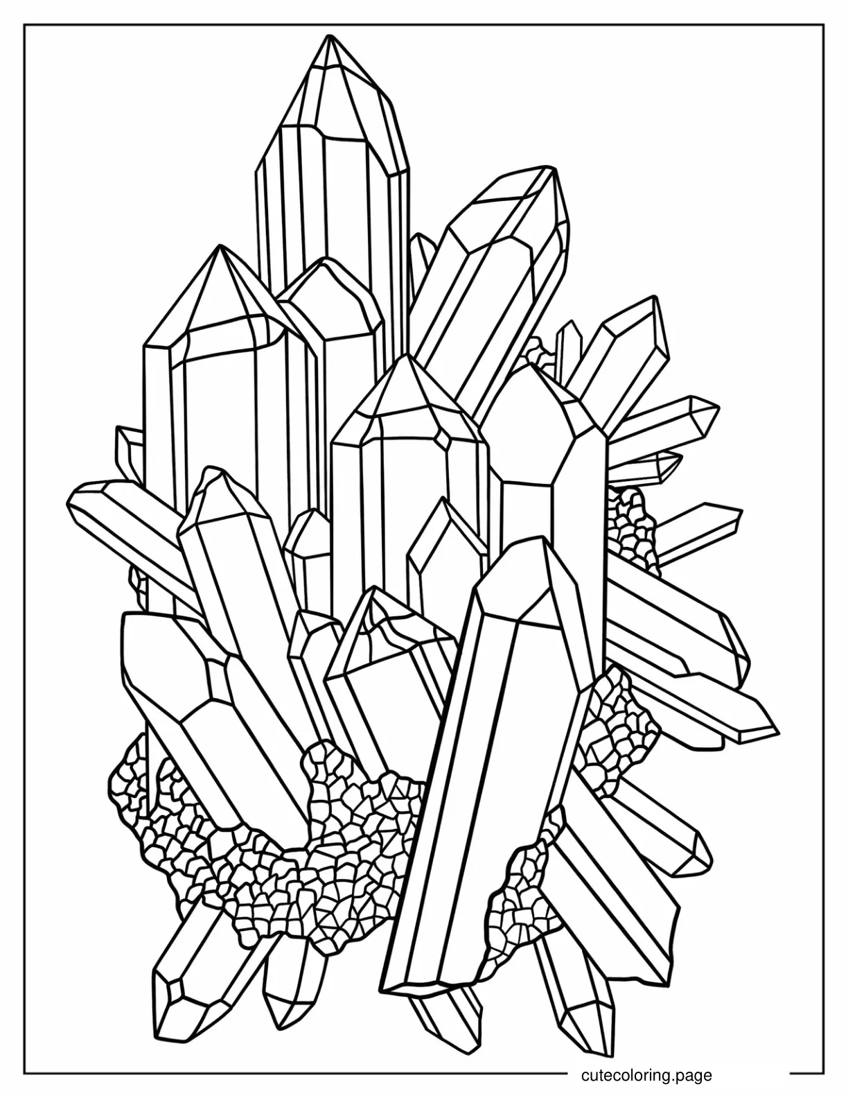 Realistic Pile Of Crystals Coloring Page coloring page