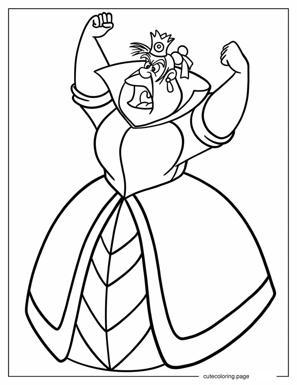 Queen Of Heart Throwing A Tantrum Coloring Page For Kids coloring page