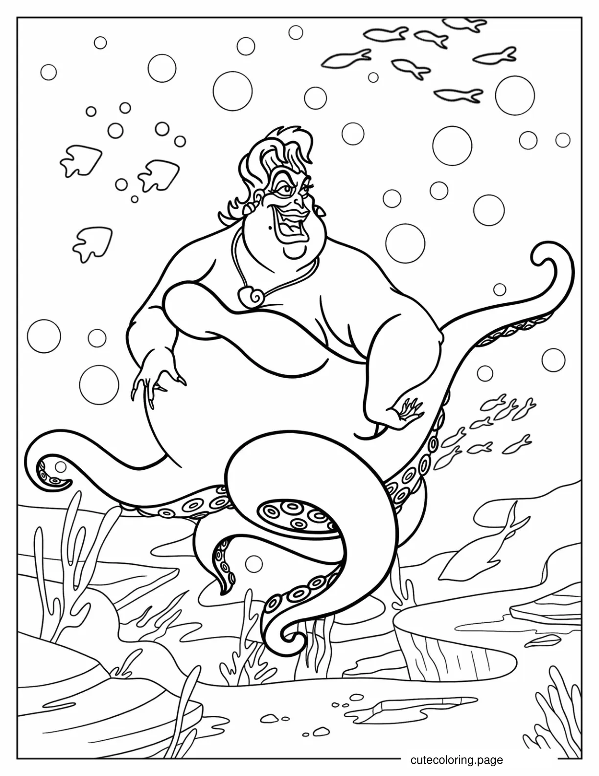 Ursula Under The Sea Coloring Page For Kids coloring page