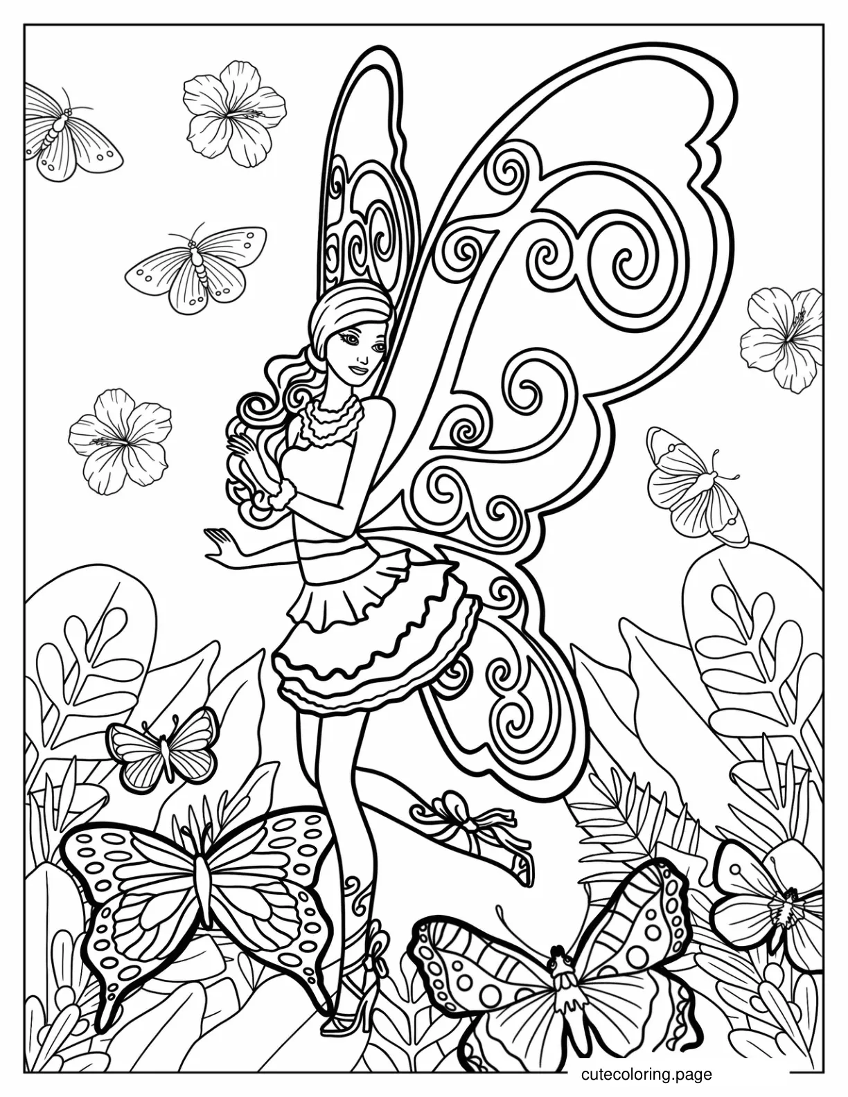 Barbie A Fairy Secret Coloring Sheet coloring page