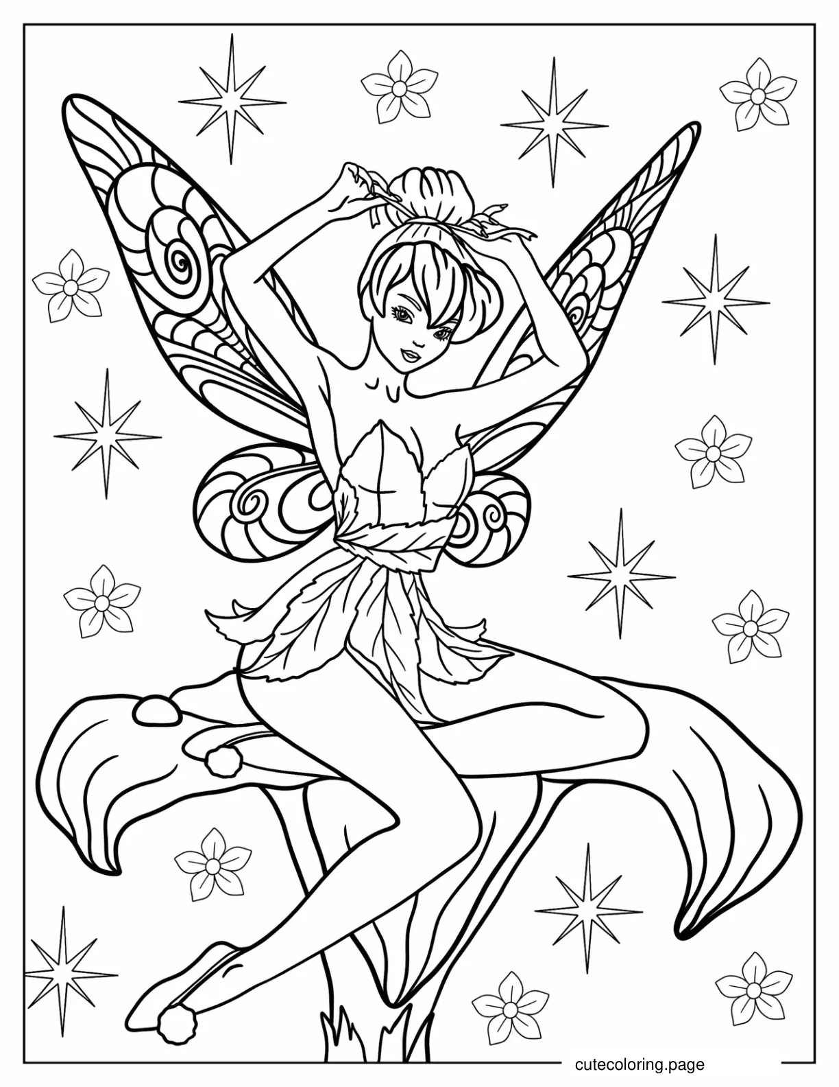 Realistic Tinker Bell coloring page