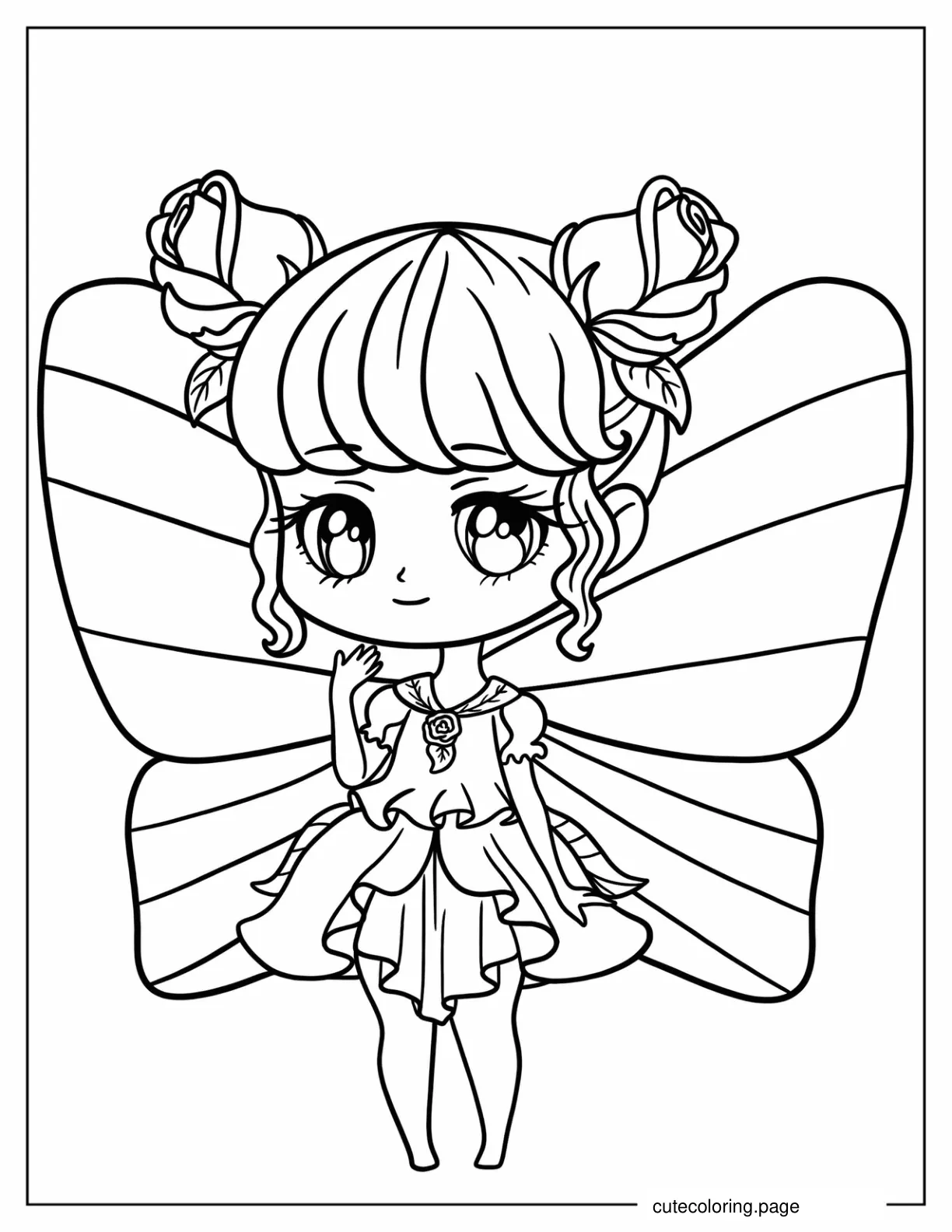 Simple Fairy Coloring Sheet For Preschoolers coloring page