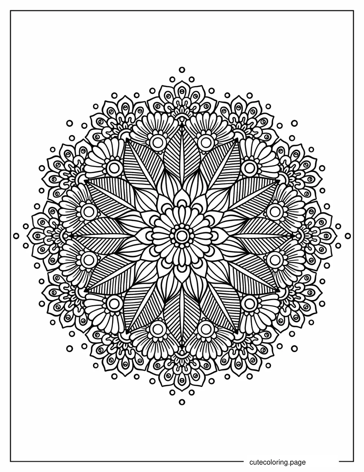 Flower Mandala With Layers Coloring Sheet coloring page