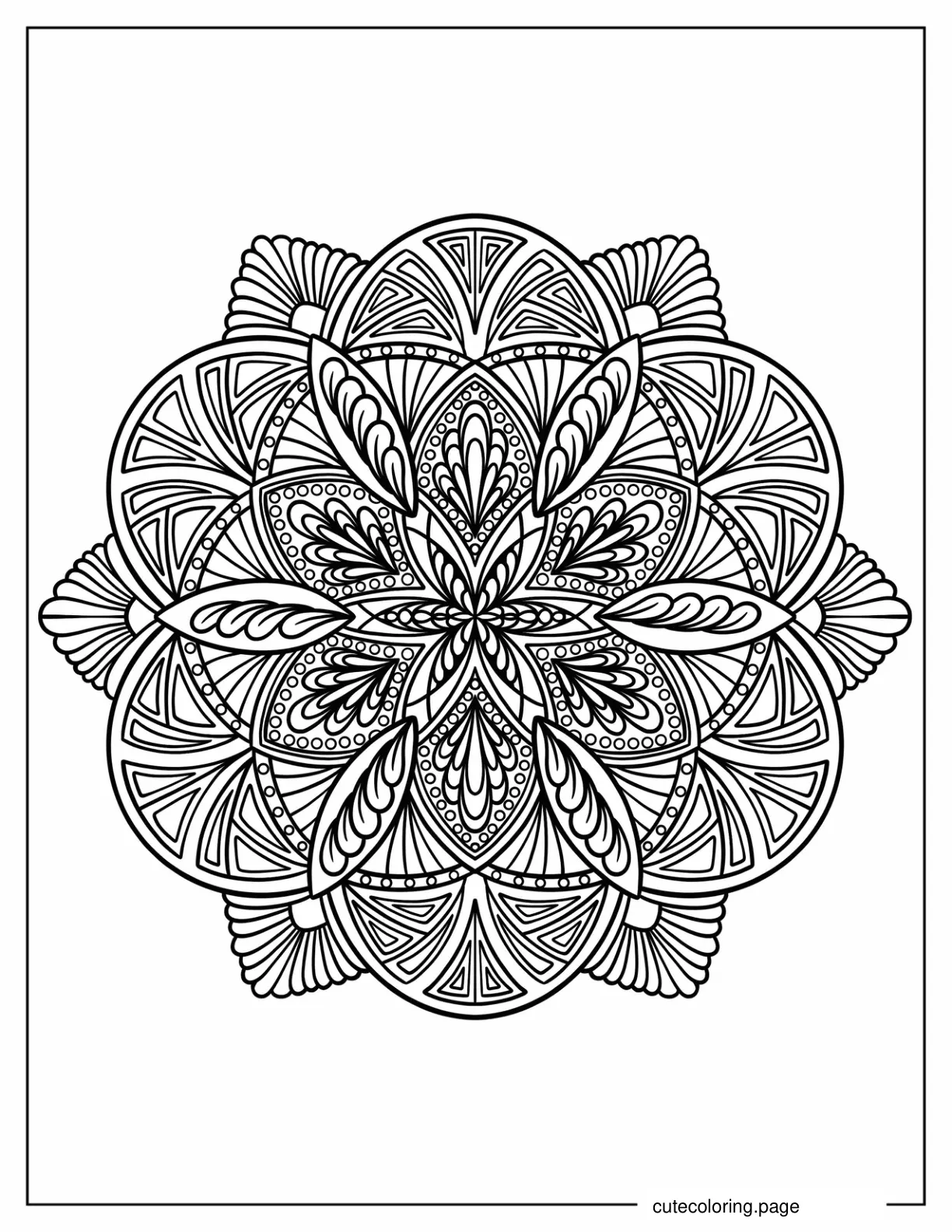 Geometric Flower Mandala coloring page