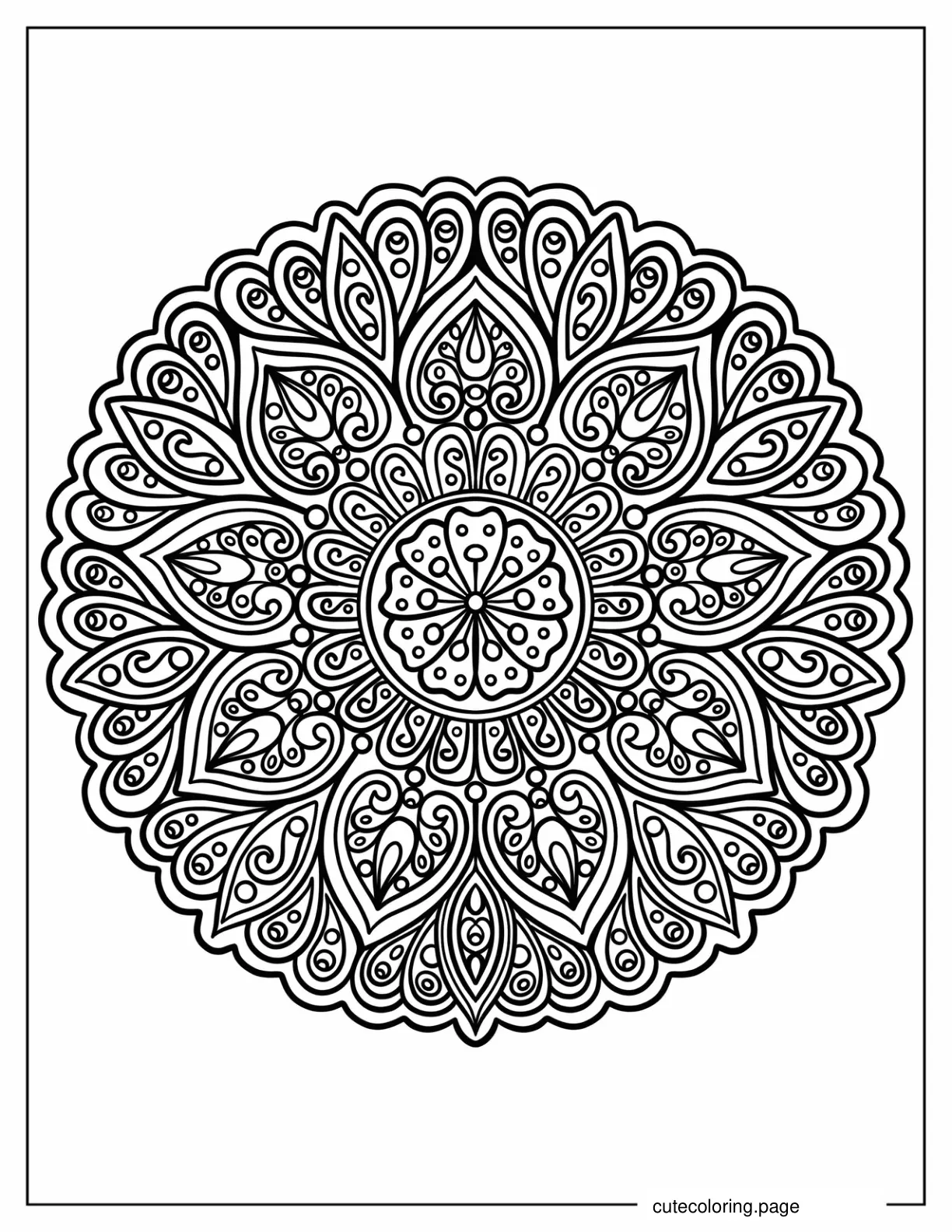 Intricate Chysanthemum Mandala Coloring Page For Adults coloring page