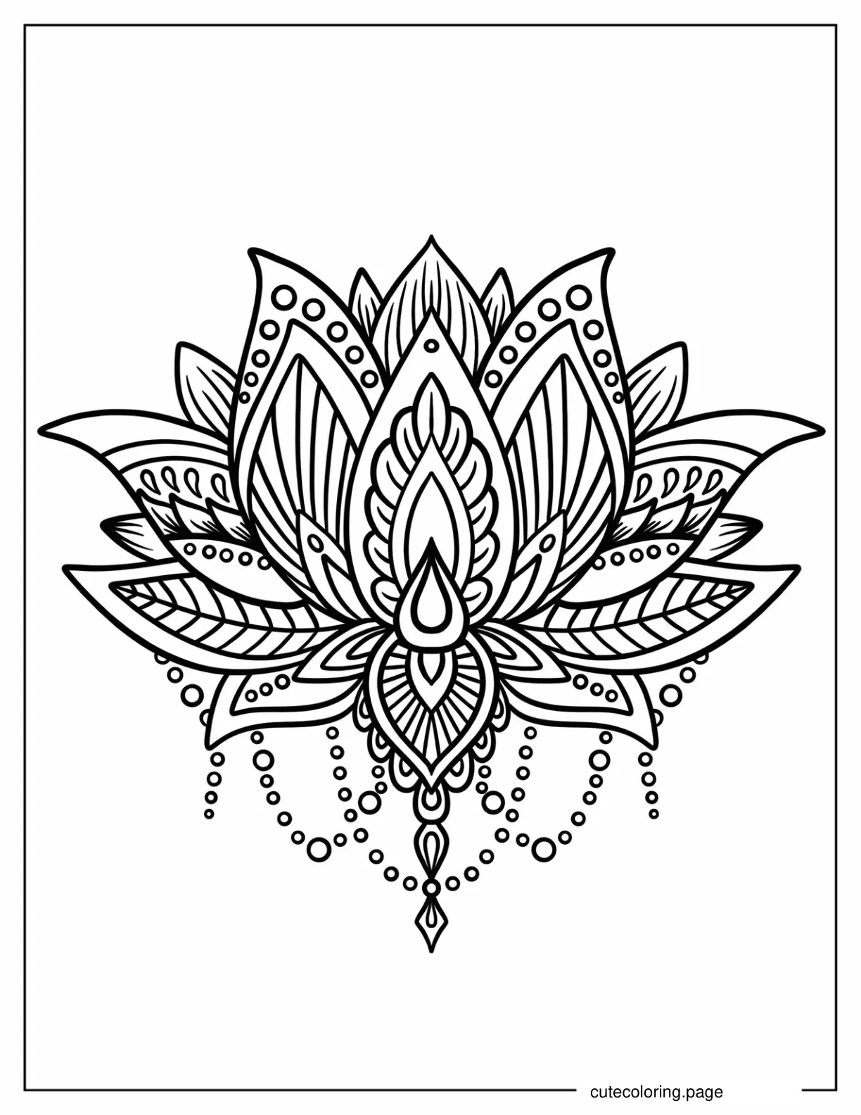 Lotus Flower Mandala Coloring Sheet coloring page