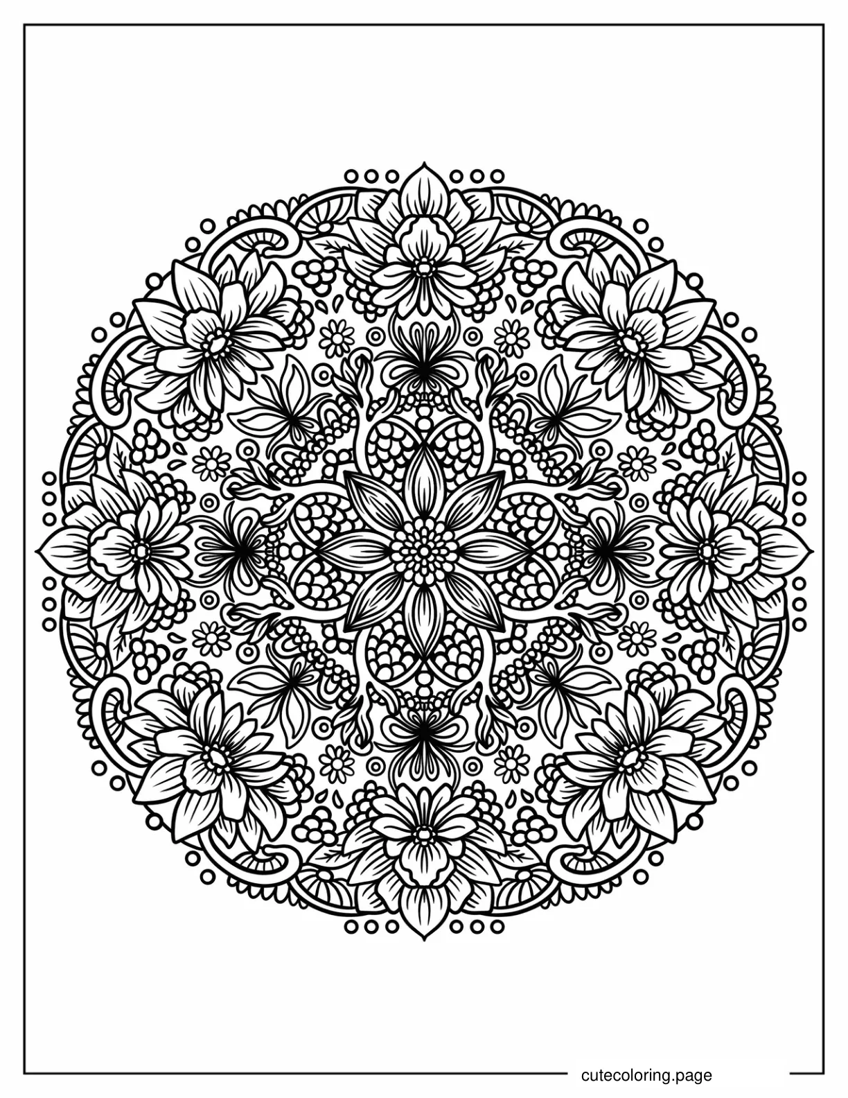 Majestic Amaryllis Flower Mandala Coloring Sheet coloring page