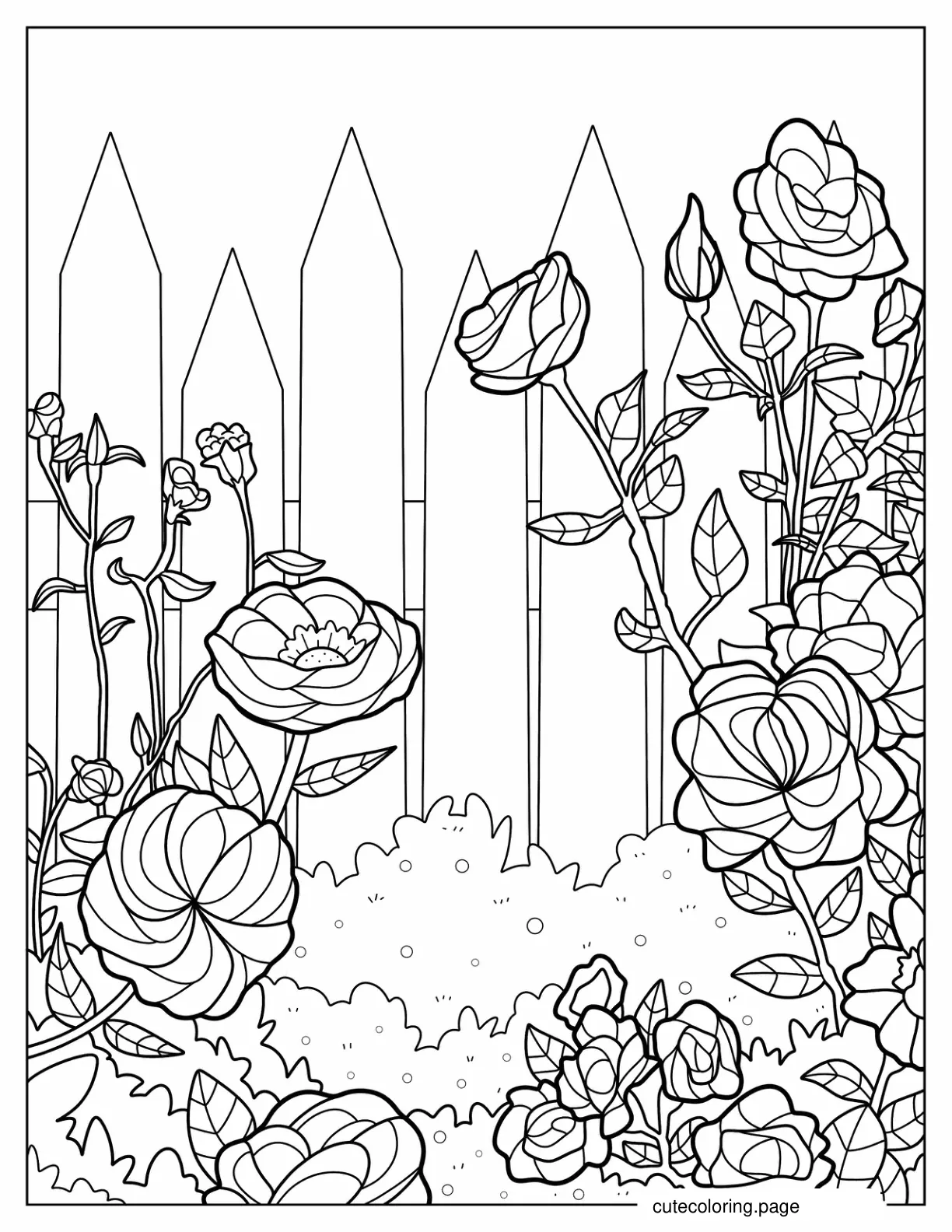 Rose Garden Coloring Page coloring page