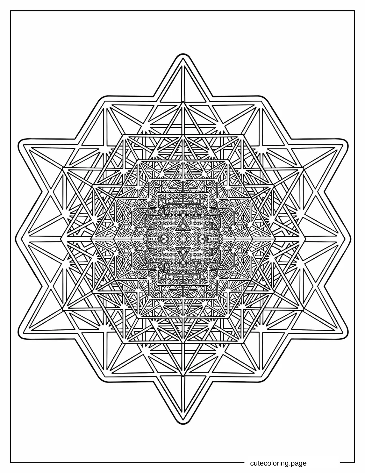 Complex Geometric Stars Coloring Sheet coloring page