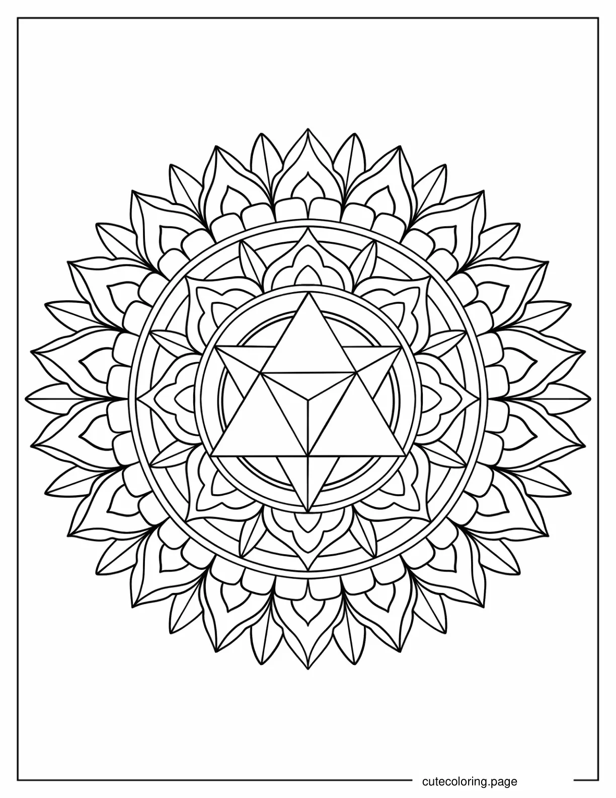 Flower Geometric Mandala Coloring coloring page