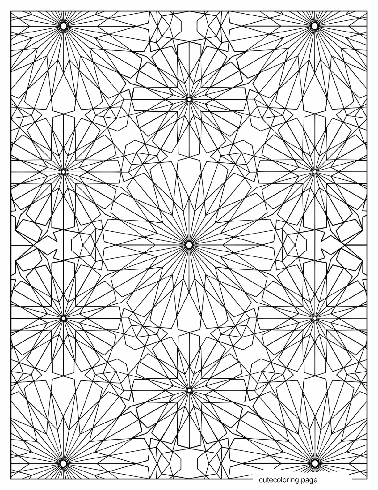 Full Page Abstract Geometric Shapes coloring page