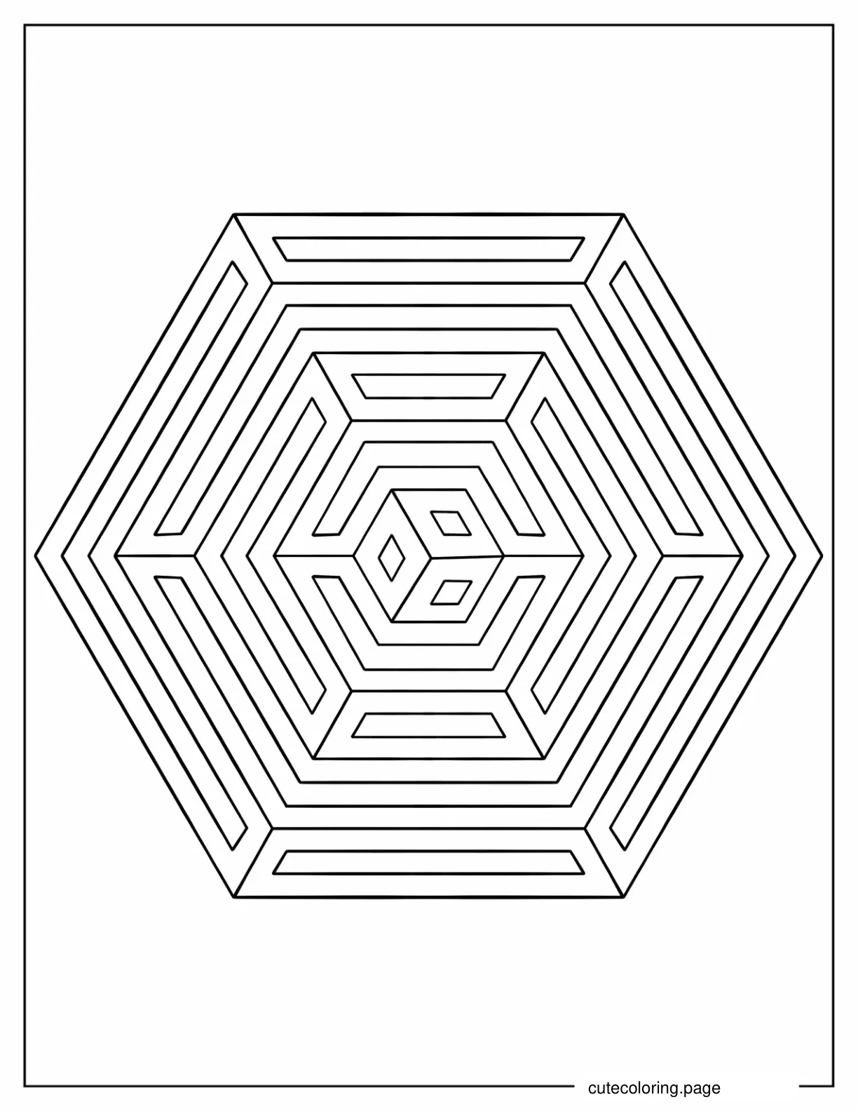 Honeybee Hexagon Coloring Page coloring page