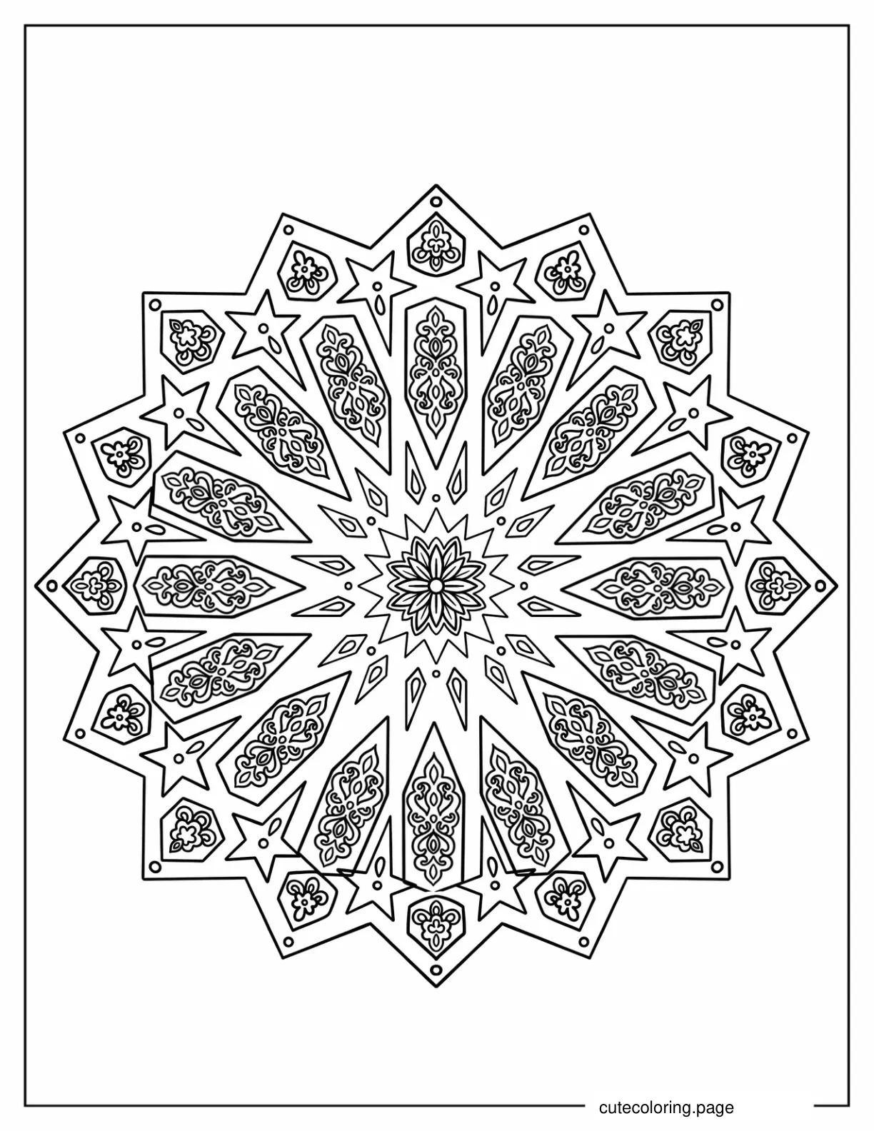 Star Geometric Pattern Coloring Page coloring page