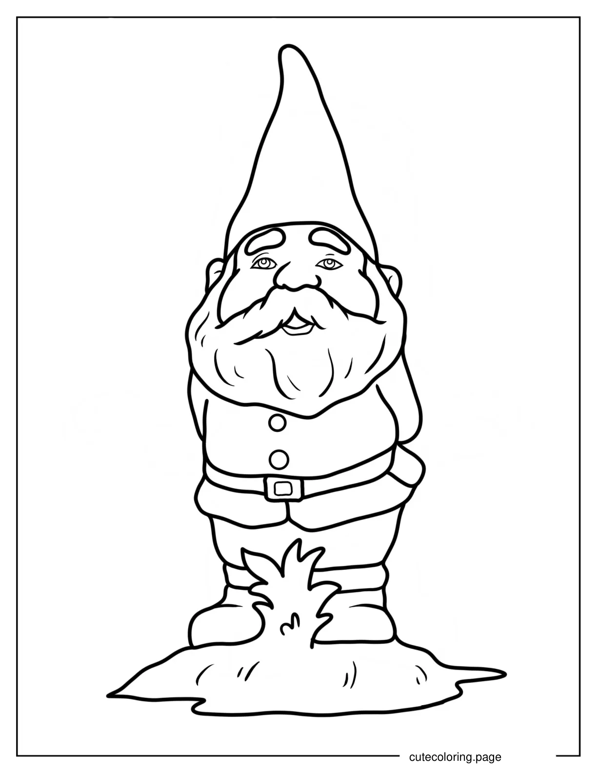 Easy Garden Gnome Coloring Sheet For Kids 1 coloring page