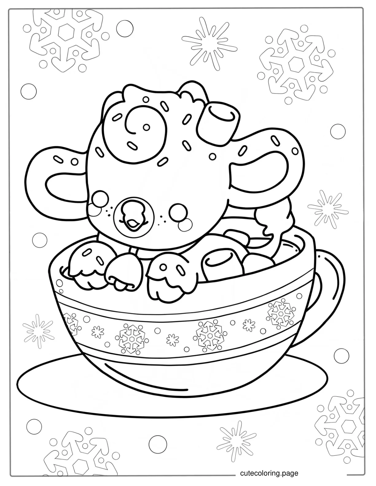 Baby Kawaii Lamb Coloring Page coloring page