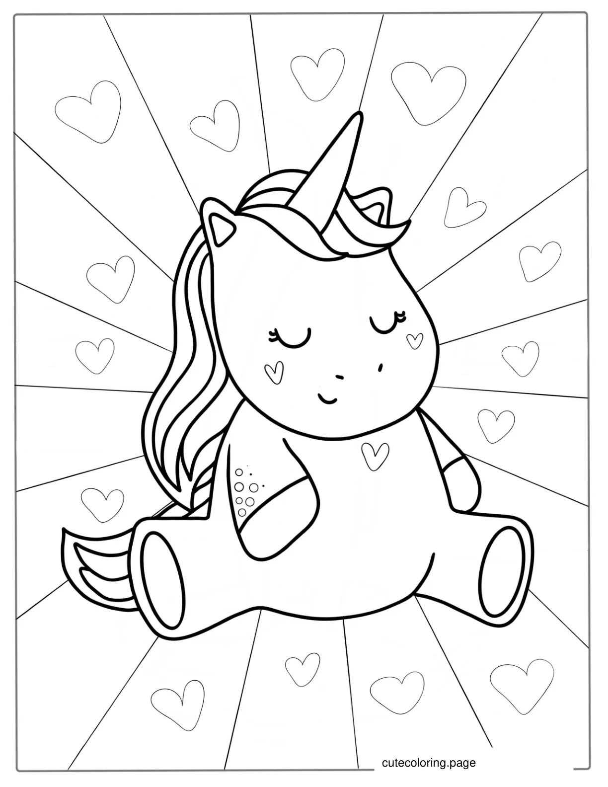 Coloring Page Of Kawaii Unicorn coloring page