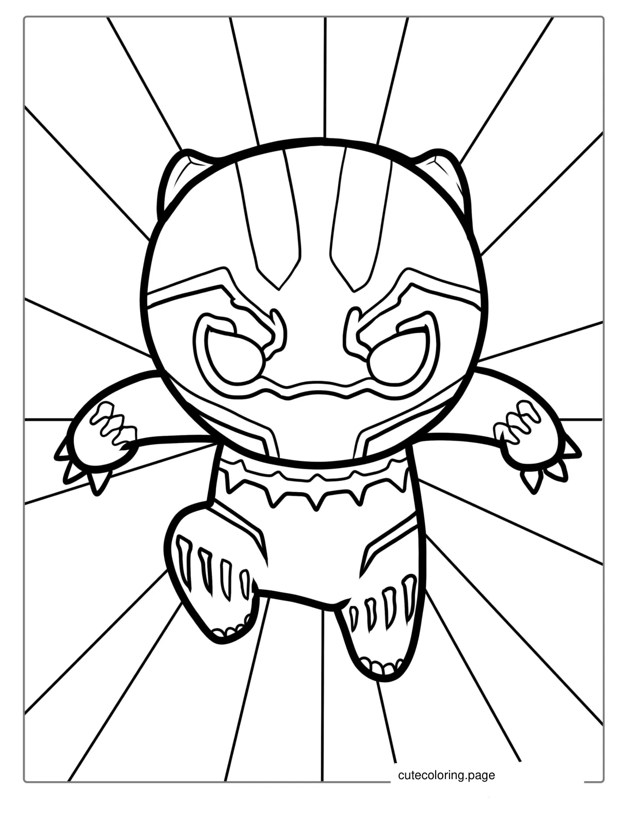 Cute Kawaii Black Panther For Kids coloring page